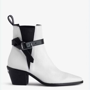 Zadig & Voltaire boots Tyler Cecilia vintage patent Bootie white ice. New 38/7